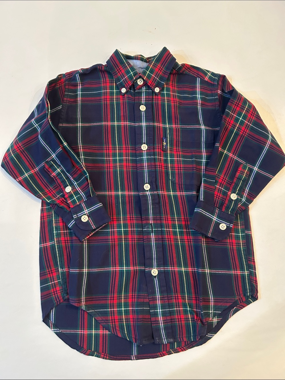 Vintage Nautica Boys Plaid Button-Down Shirt